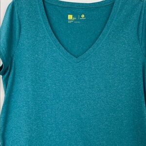 Xersion Short Sleeve Teal V-Neck Women's Tee